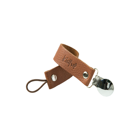 Leather Pacifier Holder - Gingerbread