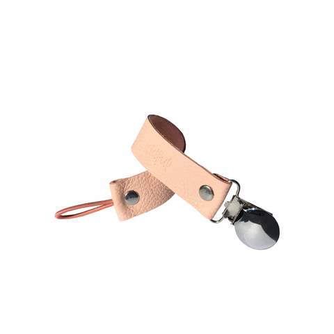 Leather Pacifier Holder - Blush