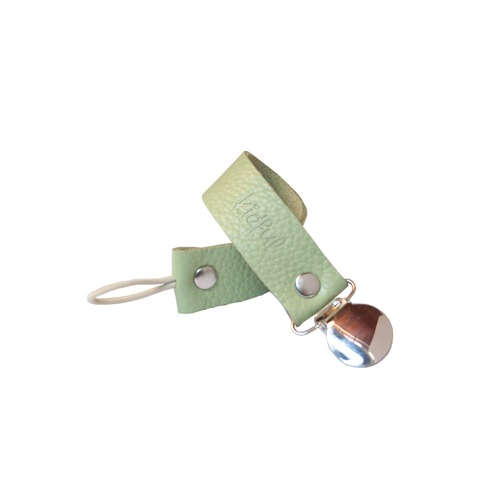 Leather Pacifier Holder - Sage