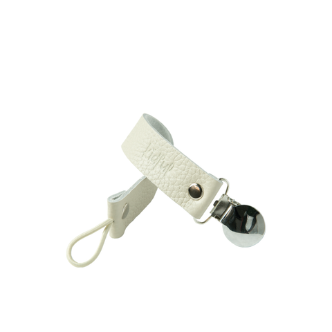 Leather Pacifier Holder - Bone