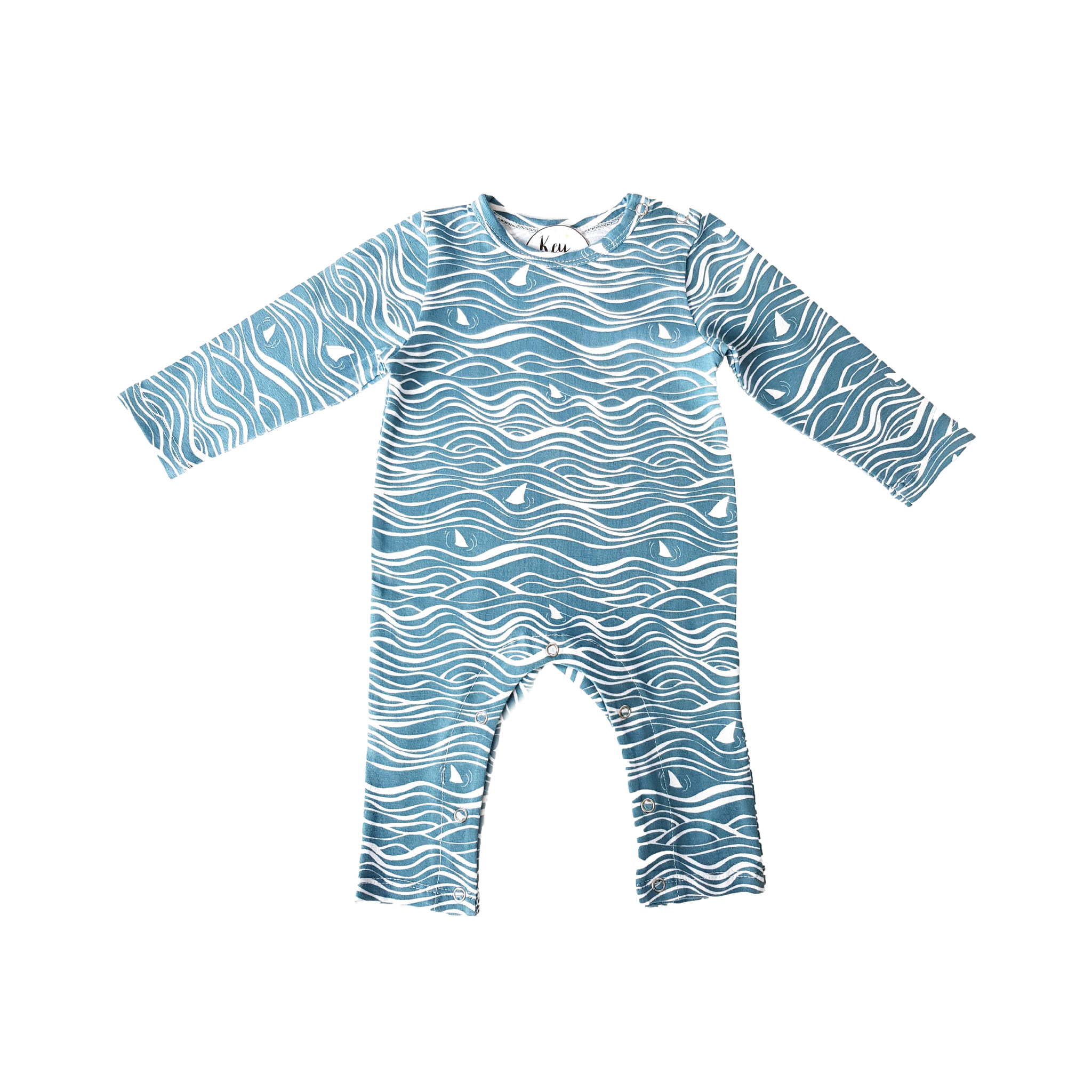 Blue Waves Romper