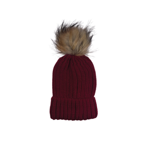 Knitted Beanie - Burgundy