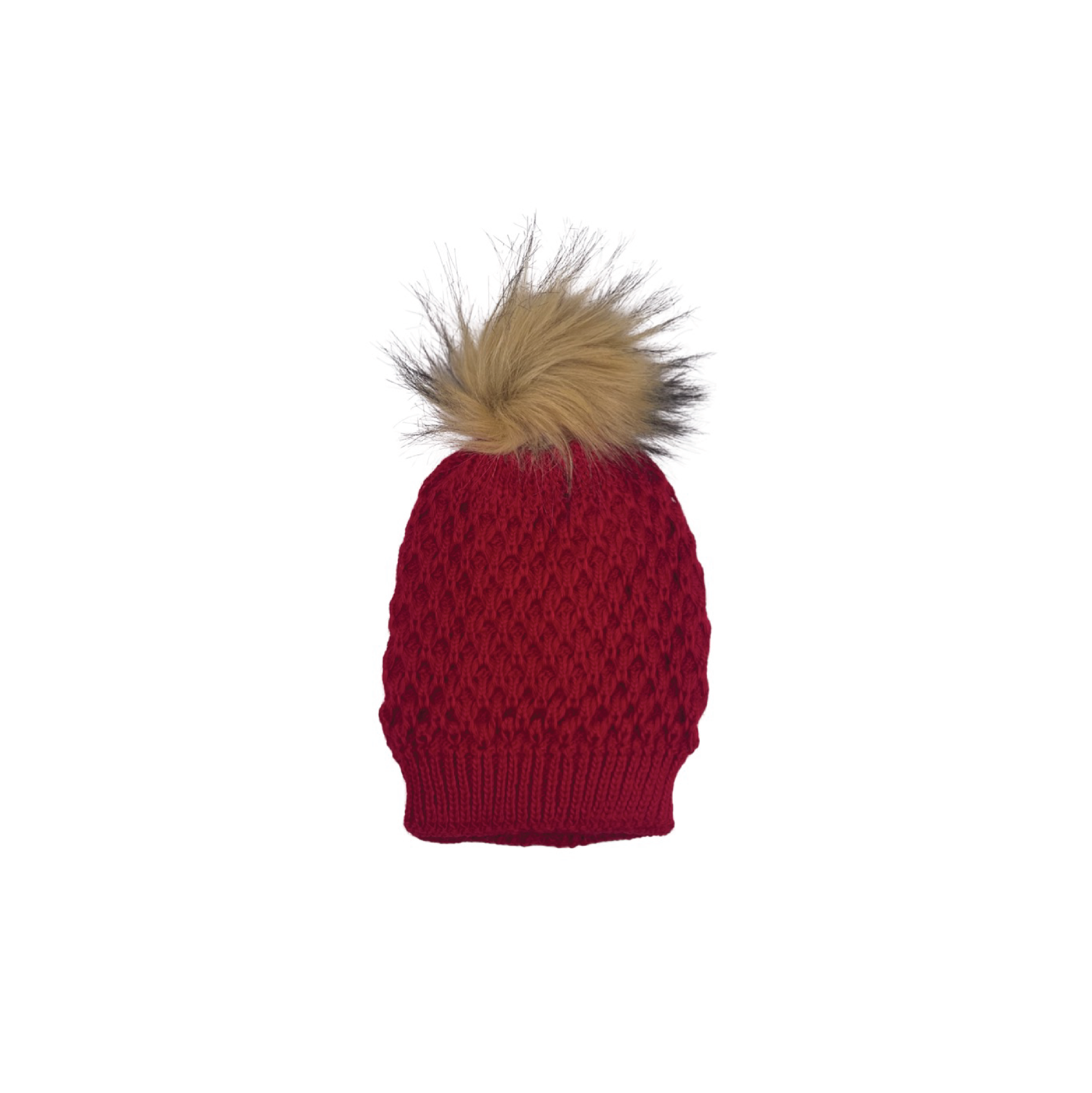 Knitted Beanie - Red