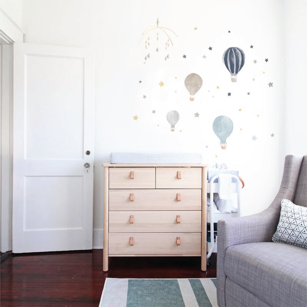 Hot-air Balloon Wall Sticker - Blue