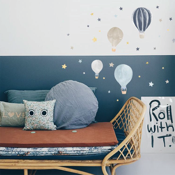 Hot-air Balloon Wall Sticker - Blue