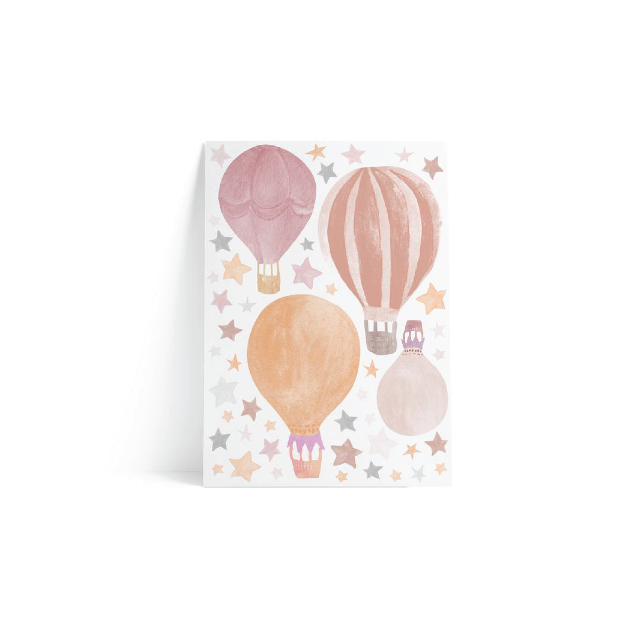 Hot-air Balloon Wall Sticker - Pink