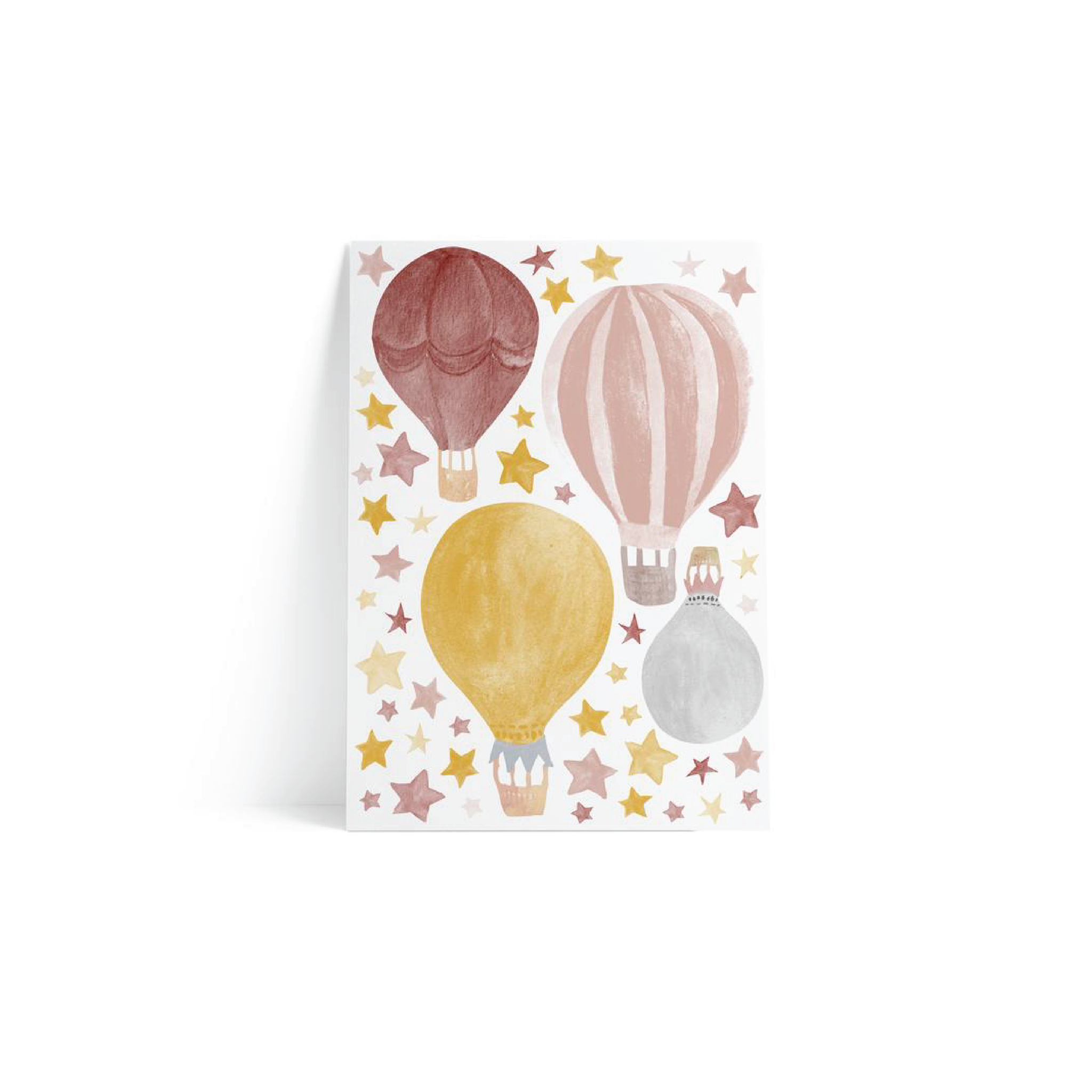 Hot-air Balloon Wall Sticker - Mustard