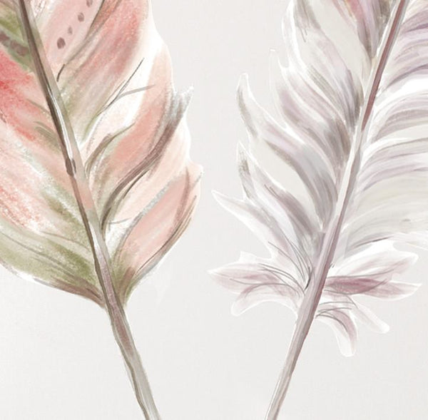 Boho Pink Feather Decal Set